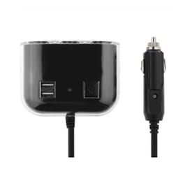 Car Charger 2 Port USB + 3Cigarette OLESSON (1.2A) Black