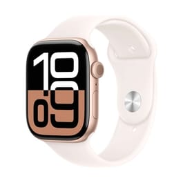Apple Watch Series 10 GPS 46mm Rose Gold Aluminium Case with Light Blush Sport Band - M/L (MWWU3SA/A)