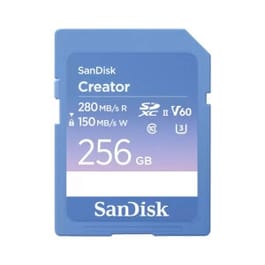 256GB SD Card SANDISK Creator SDSDXEP-256G-GNCIS (280MB/s.)