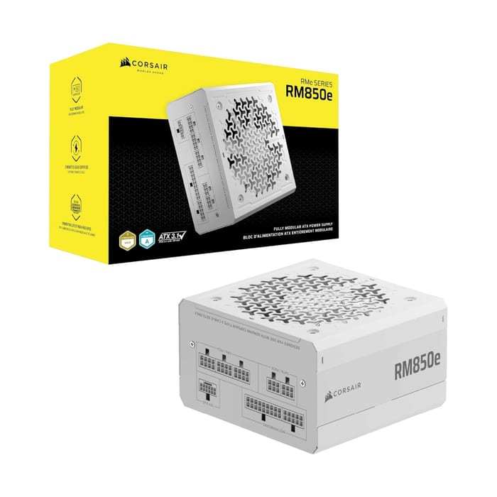 Power Supply Corsair RM850e 850W Gold White คุ้มค่า จ่ายไฟนิ่ง ตัว