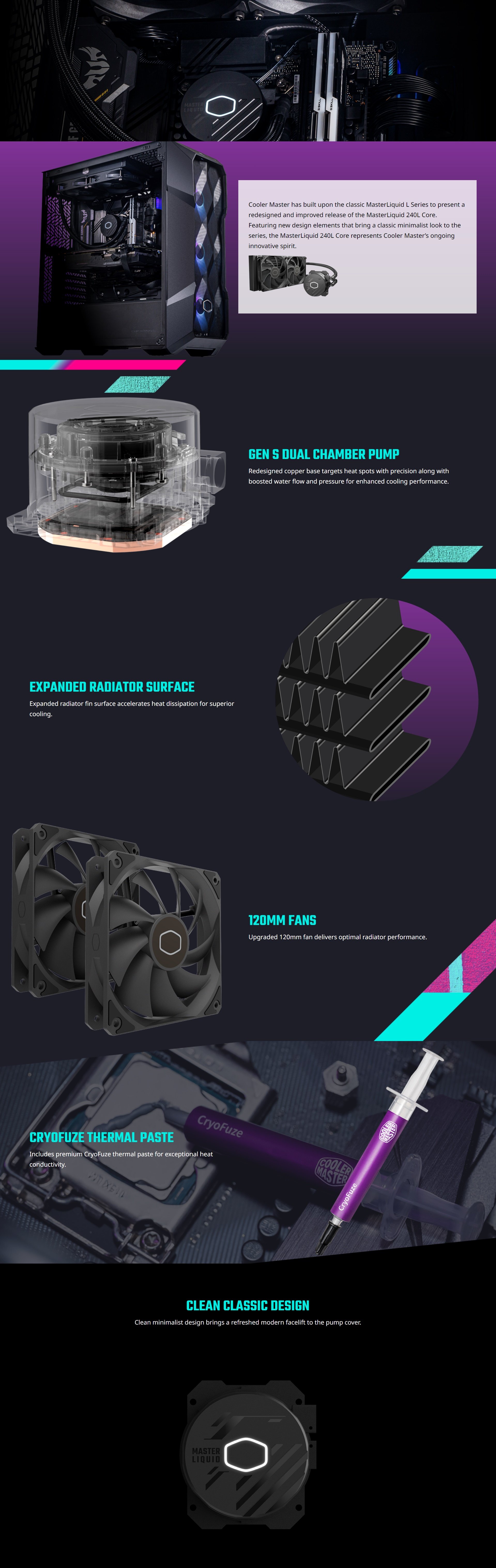 LIQUID COOLING COOLER MASTER MASTERLIQUID 240L CORE (MLW-D24M