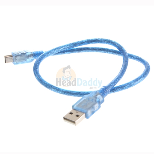 Cable USB TO Mini B M/M (0.45M) สายสีฟ้า