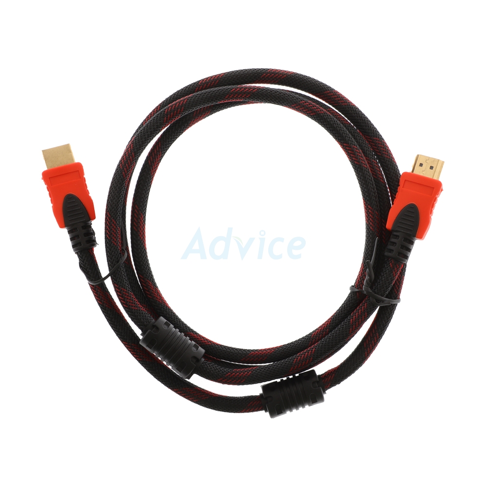 Cable HDMI M/M (1.5M) V1.4 สายถักแดง GLINK GLINK09                              