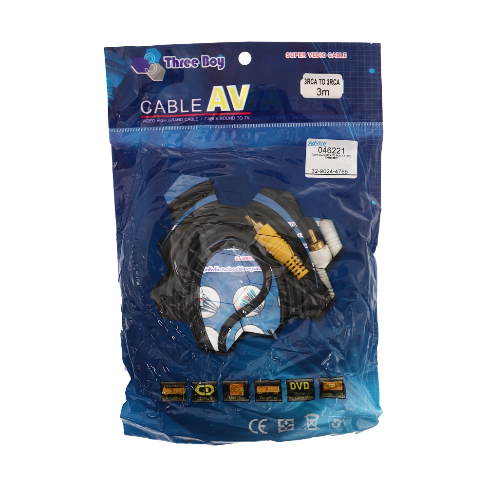 Cable Sound RCA TO RCA 3:3 (3M) THREEBOY