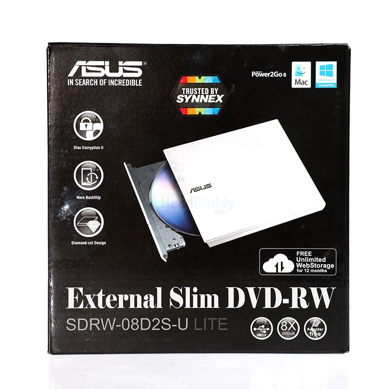 Ext.Slim DVD RW 8X ASUS (08D2S-U) Lite White