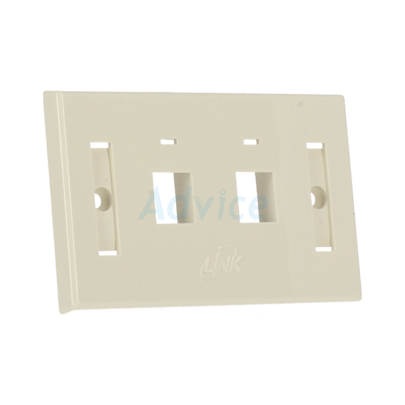 Face Plate หน้ากาก 2 ช่อง มีป้ายชื่อ LINK (US-2002A) Ivory