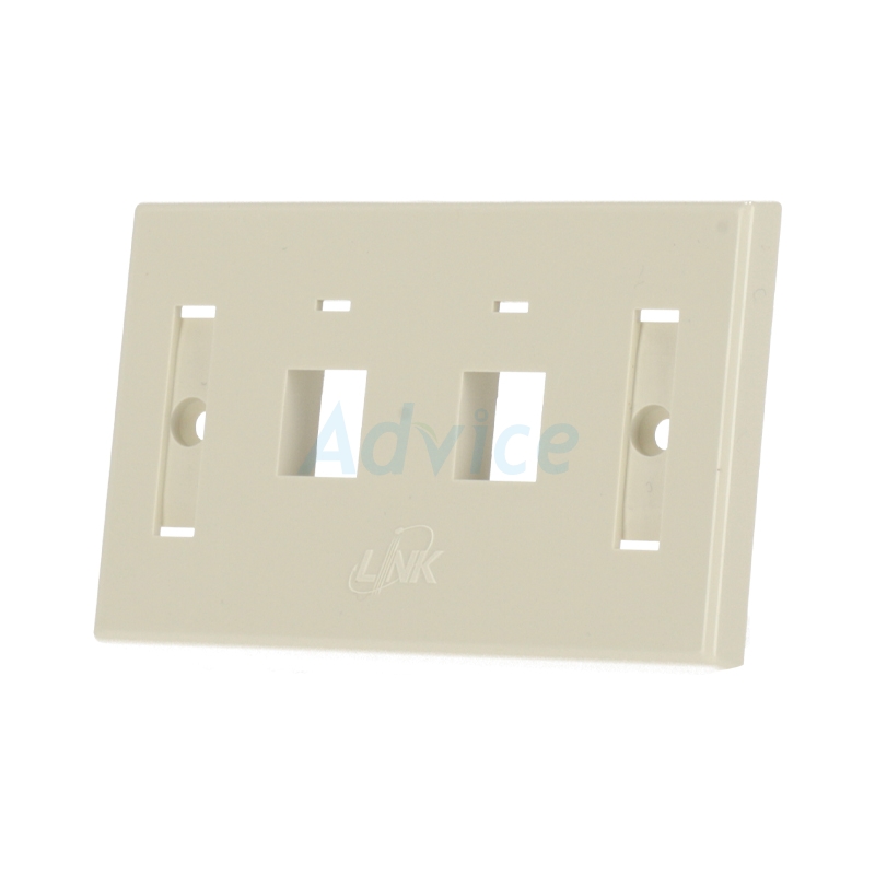 Face Plate หน้ากาก 2 ช่อง มีป้ายชื่อ LINK (US-2002A) Ivory