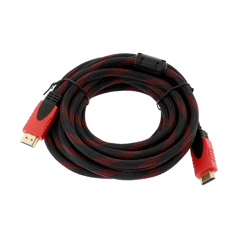 Cable HDMI M/M (5M) V1.4 สายถักแดง GLINK GLINK09                                