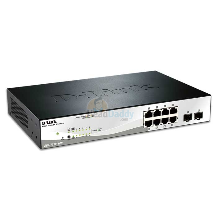 Gigabit Switching Hub 8 Port D-LINK DGS-1210-10P (11'',8 POE,+2 SFP)