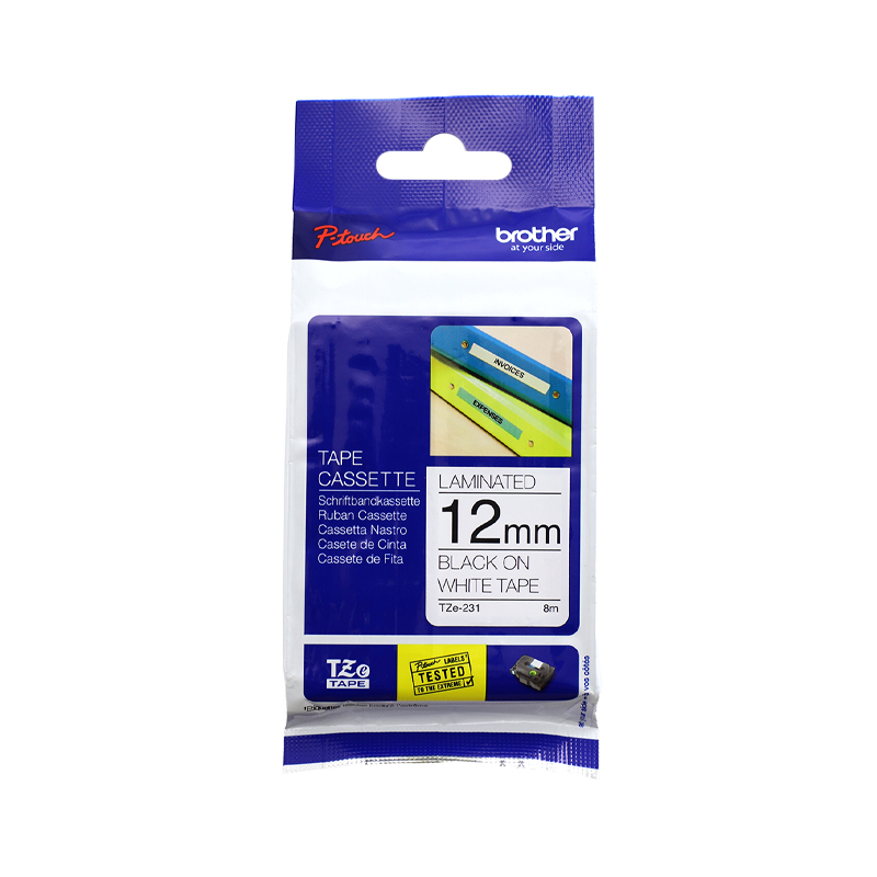 เทปพิมพ์อักษร Tape Cassette BROTHER TZE-231 12mm