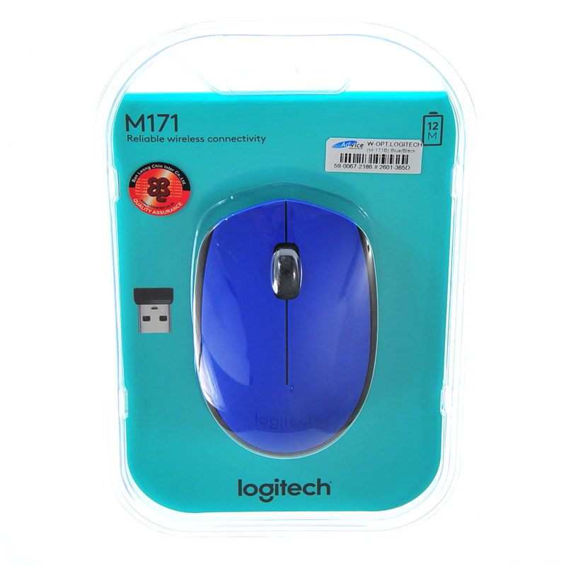 MOUSE WIRELESS LOGITECH M171B BLUE BLACK