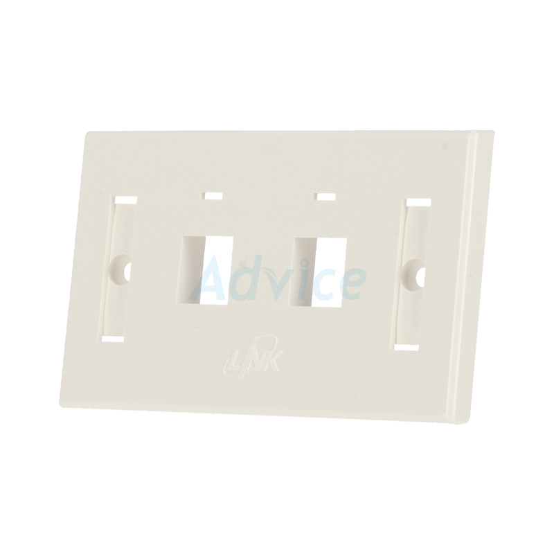Face Plate หน้ากาก 2 ช่อง มีป้ายชื่อ LINK (US-2002AWH) White