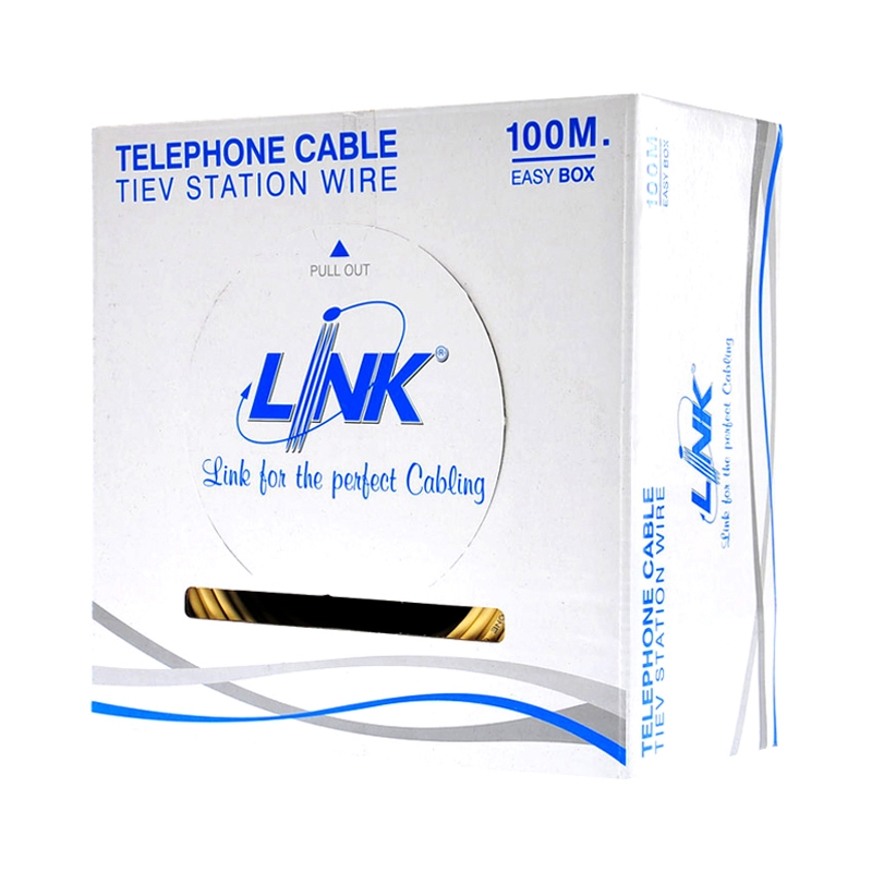 Cable Telephone (100m/Box) LINK (UL-1032) 2 CORE, 22 AWG