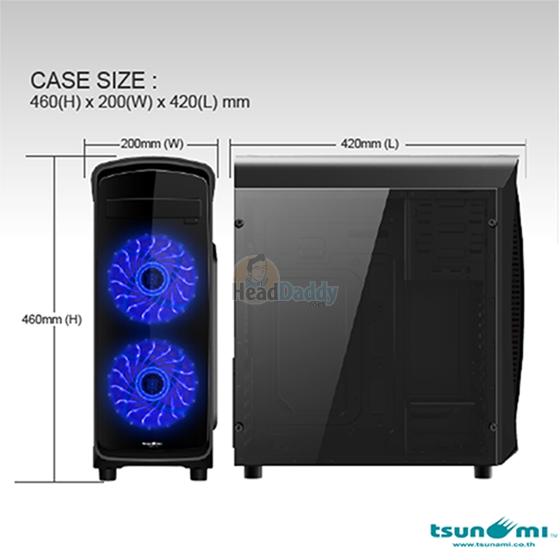 ATX CASE TSUNAMI CA-X7 (BLACK/BLUE)