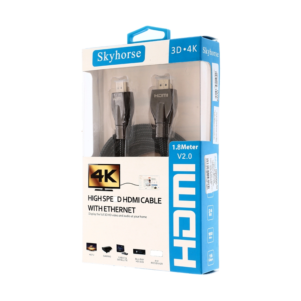Cable HDMI 4K (V.2.0) M/M (1.8M) SKYHORSE สายถัก                                