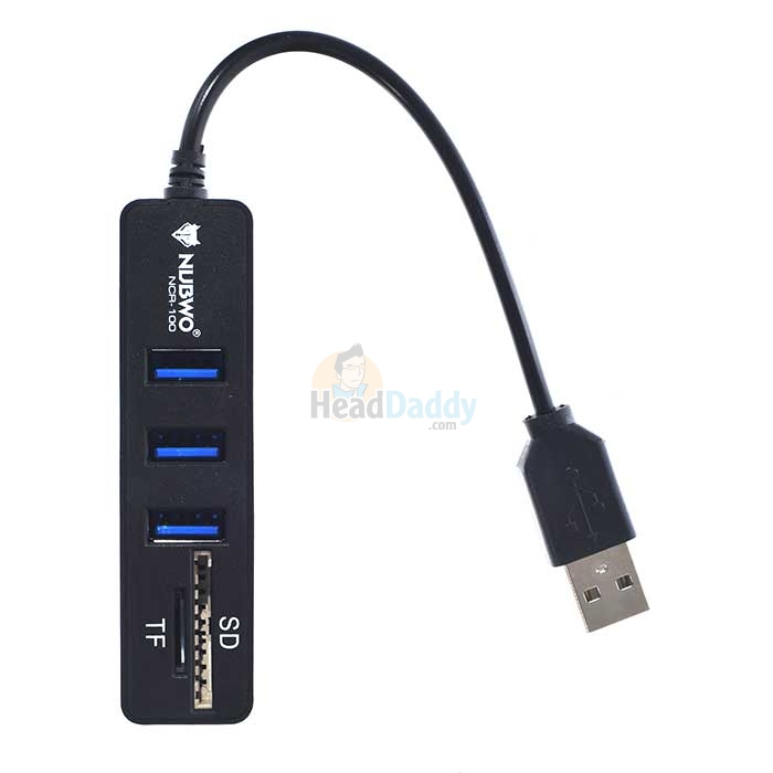 3 Port USB HUB v2.0 + Card Reader NUBWO NCR-100 (Black)