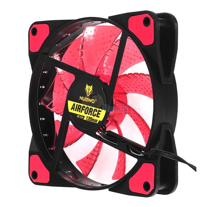 FAN CASE 12CM NUBWO AIRFORCE RED LED