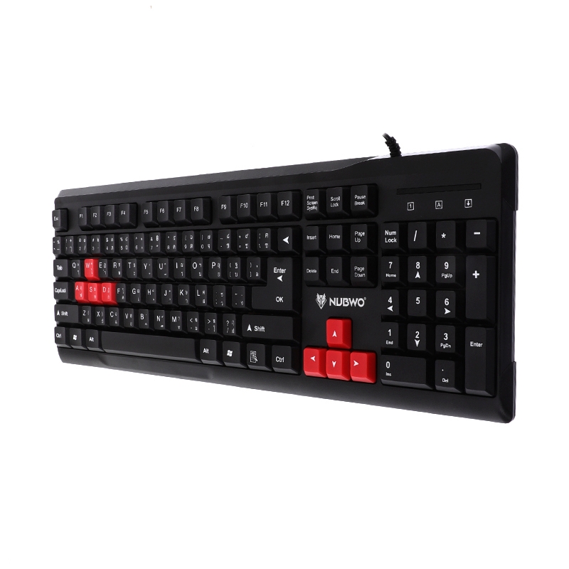 USB Keyboard NUBWO (NK-15 QUIET) Black/Red