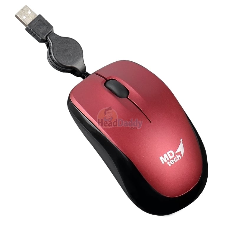 USB MOUSE MD-TECH (LX-19) RED/BLACK (เก็บสาย)