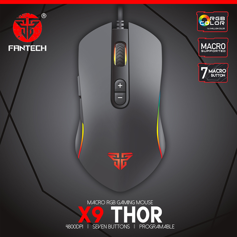 MOUSE FANTECH X9 THOR GAMING BLACK (เมาส์สาย)
