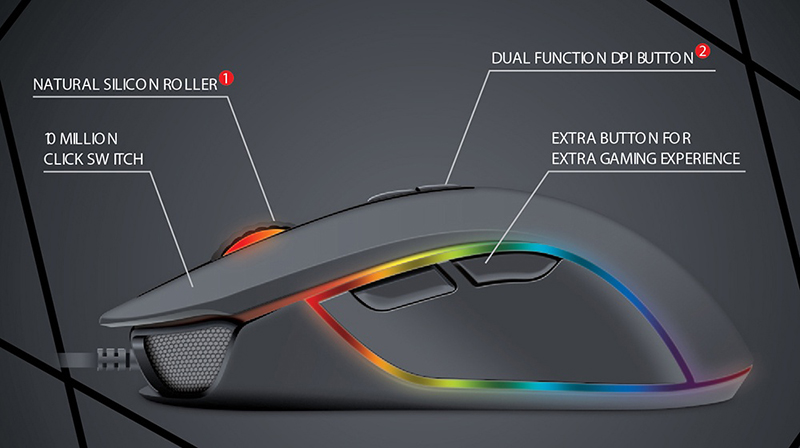 MOUSE FANTECH X9 THOR GAMING BLACK (เมาส์สาย)
