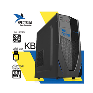 ATX CASE (NP) CUBIC SPECTRUM BLACK/BLUE