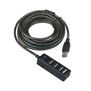 4 Port USB HUB v2.0 + Extension 5M MAGICTECH (MT72) Black