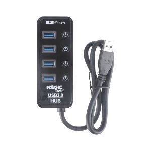4 Port USB HUB v3.0 + USB Charger 1P MAGICTECH (MT-26) Black