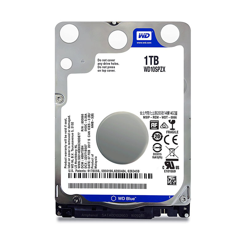 1 TB HDD WD BLUE (5400RPM, 128MB, SATA-3, WD10SPZX)