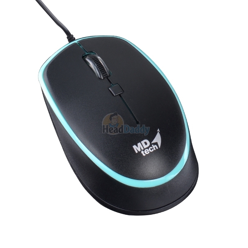 USB MOUSE MD-TECH (MD-164) BLACK/GREEN