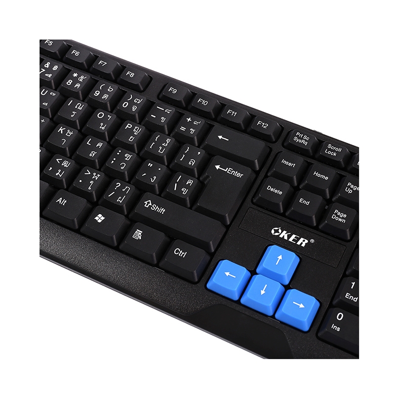 USB Keyboard OKER (KB-318) Black/Blue