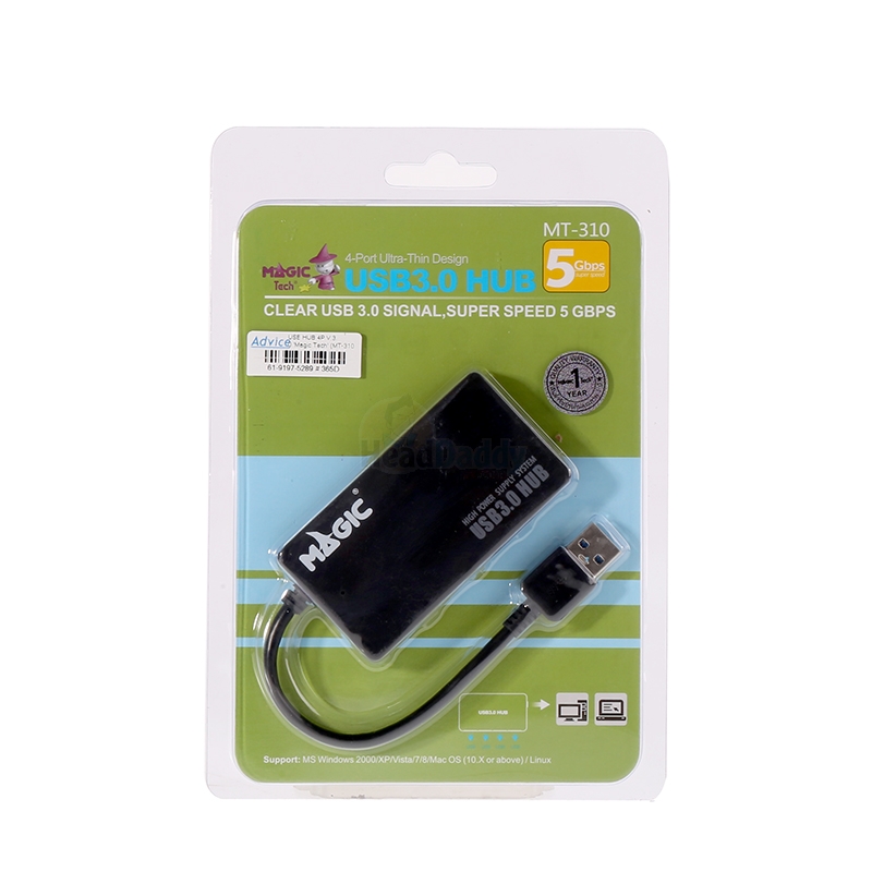 4 Port USB HUB v3.0 MAGIC TECH MT310 (Black)