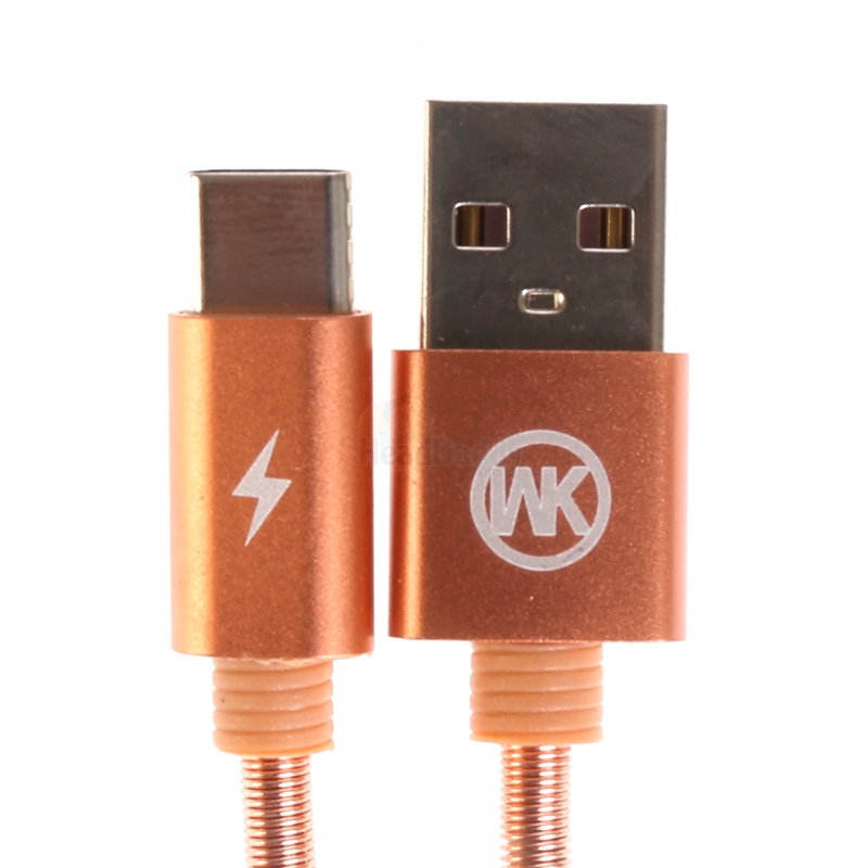 1M Cable USB To Type-C WK (KINGKONG) Rose Gold
