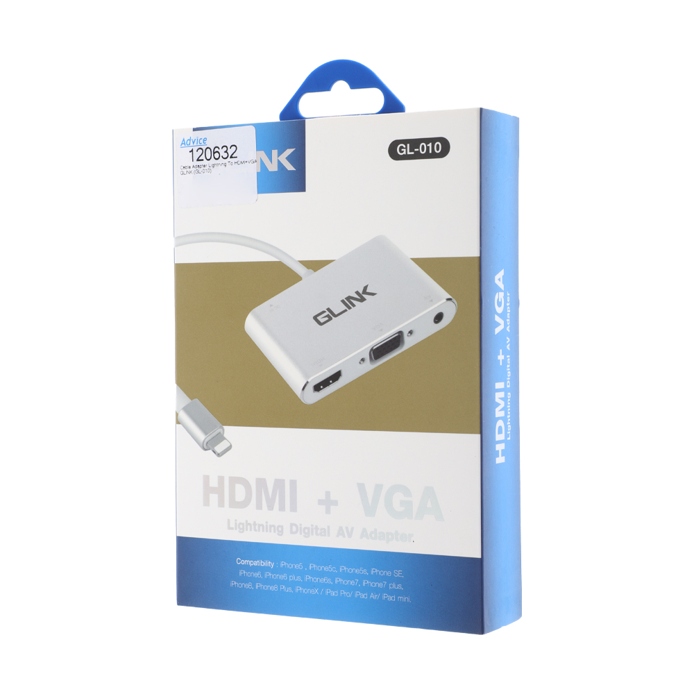 Converter Lightning TO HDMI+VGA GLINK (GL-010) White
