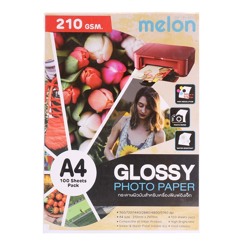 Photo Inkjet Glossy A4 210G. MELON (100/Pack)