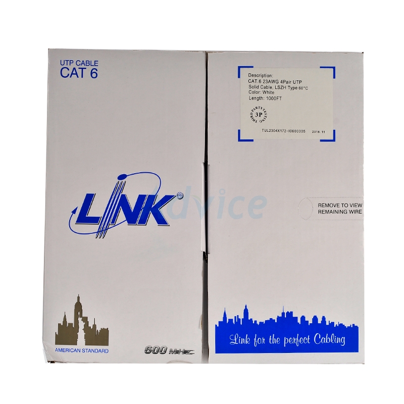 CAT6 UTP Cable (305m/Box) LINK (US-9116LSZH)                                    