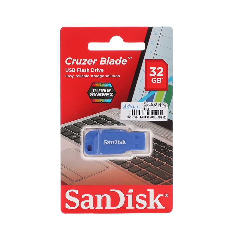 32GB Flash Drive SANDISK CRUZER BLADE (SDCZ50C) Blue