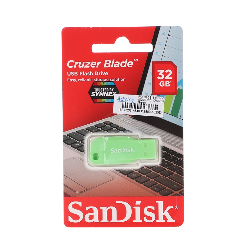 32GB Flash Drive SANDISK CRUZER BLADE (SDCZ50C) Green