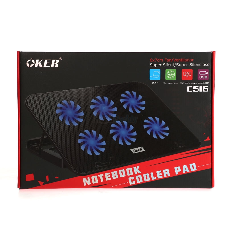 Cooler Pad (6 Fan) 'OKER' C-516 Black
