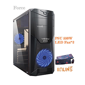 ATX CASE ITSONAS FORCE CRYSTAL ACRYLIC BLACK/BLUE