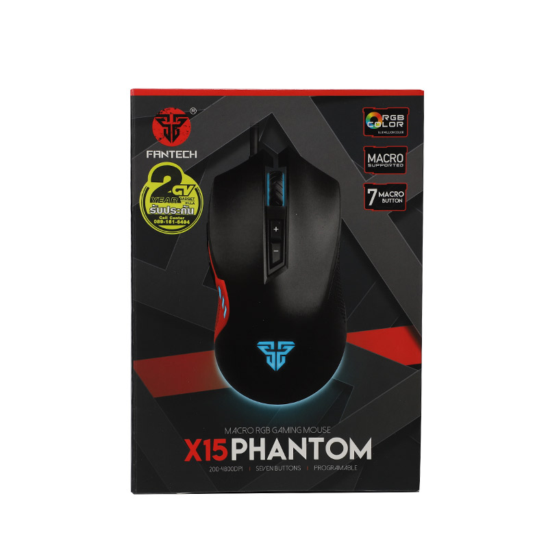 MOUSE FANTECH X15 PHANTOM GAMING BLACK (เมาส์สาย)