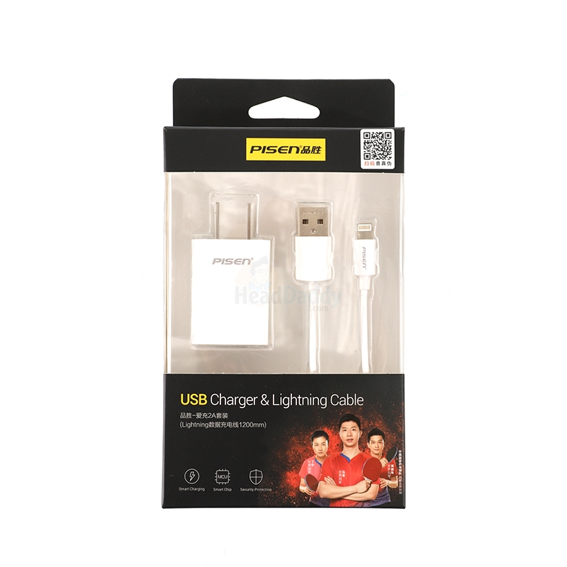 Adapter 1USB Charger+Cable IPHONE PISEN (10W/TS-C132+AL05-1200) White