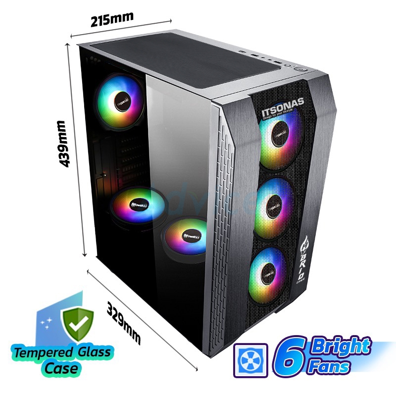 ATX (NP) ITSONAS HYBRID RGB TG(BLACK)