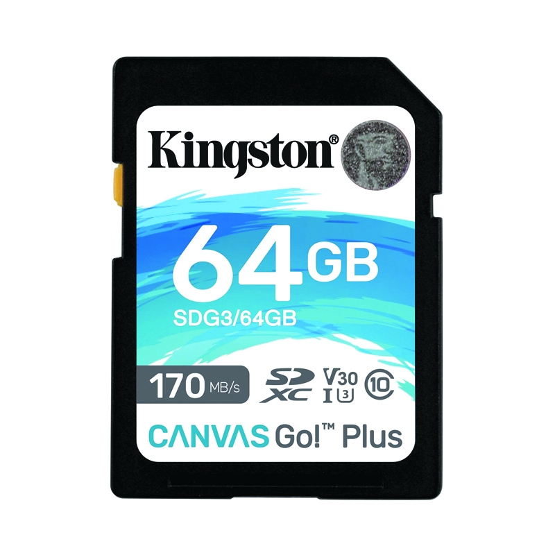64GB SD Card KINGSTON Canvasr Go Plus SDG3 (170MB/s,)