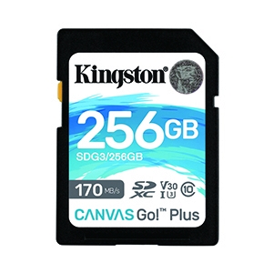 256GB SD Card KINGSTON Canvas Go Plus SDG3 (170MB/s,)