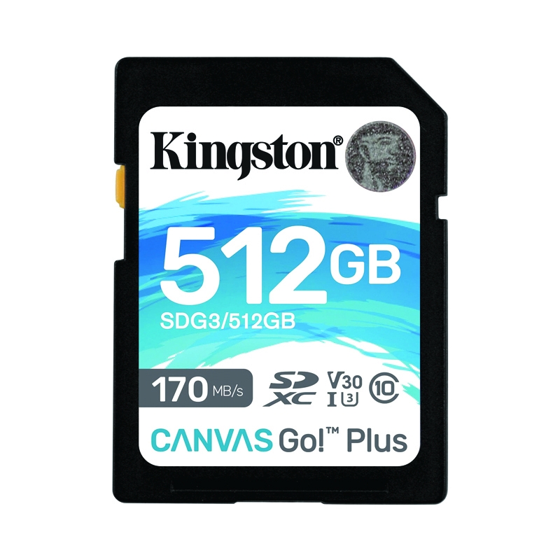 512GB SD Card KINGSTON Canvasr Go Plus SDG3 (100MB/s,)