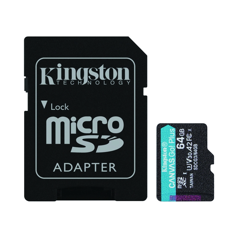64GB Micro SD Card KINGSTON CANCAS GO PLUS SDCG3 (170MB/s.)