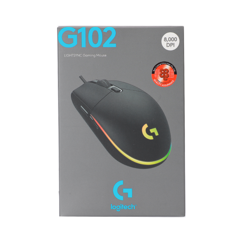 MOUSE LOGITECH G102 LIGHTSYNC GAMING BLACK (เมาส์สาย)