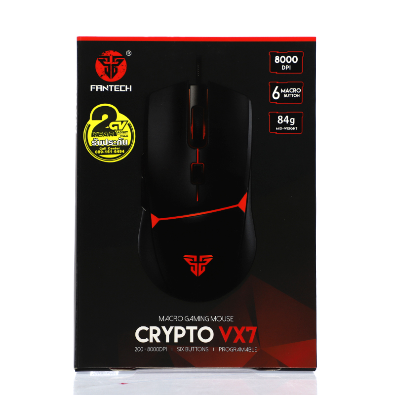 MOUSE FANTECH VX7 CRYPTO GAMING BLACK (เมาส์สาย)