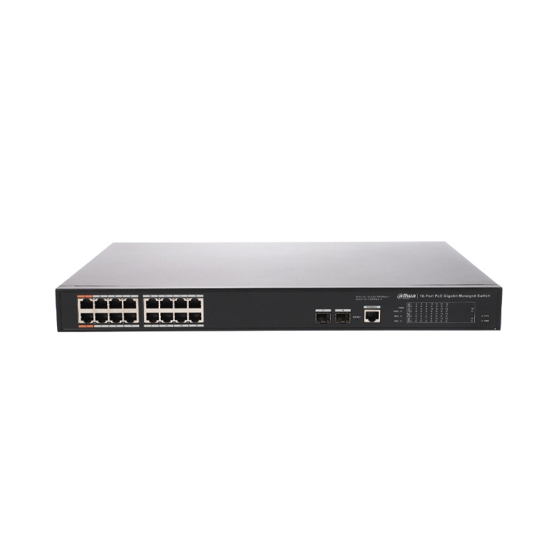Gigabit Switching Hub 16 Port DAHUA DH-PFS4218-16GT-240 (17'',16 POE,+2 SFP)